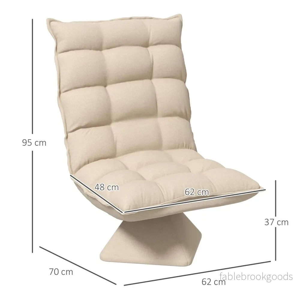 Justerbar golvstol, vadderad soffa, beige - Bild 3