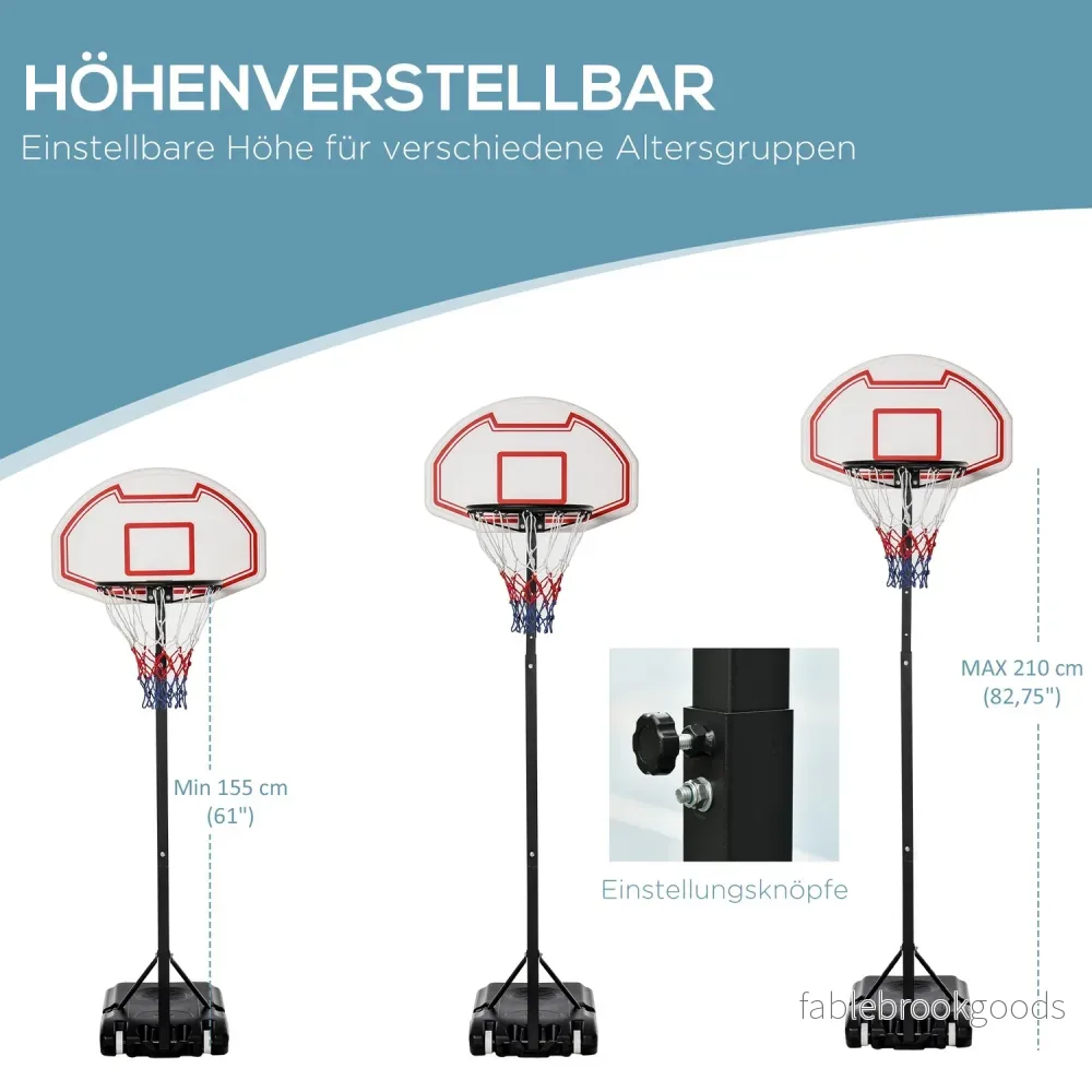 Justerbar basketbåge för barn, 194-249 cm, svart - Bild 3