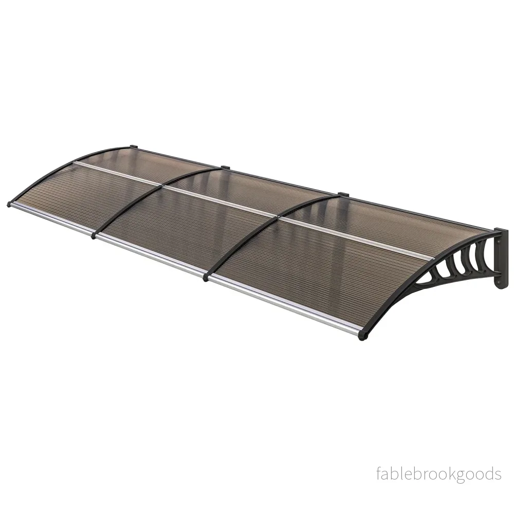 Dörrkapell, väderbeständig, brun, 303x96x27 cm, aluminium