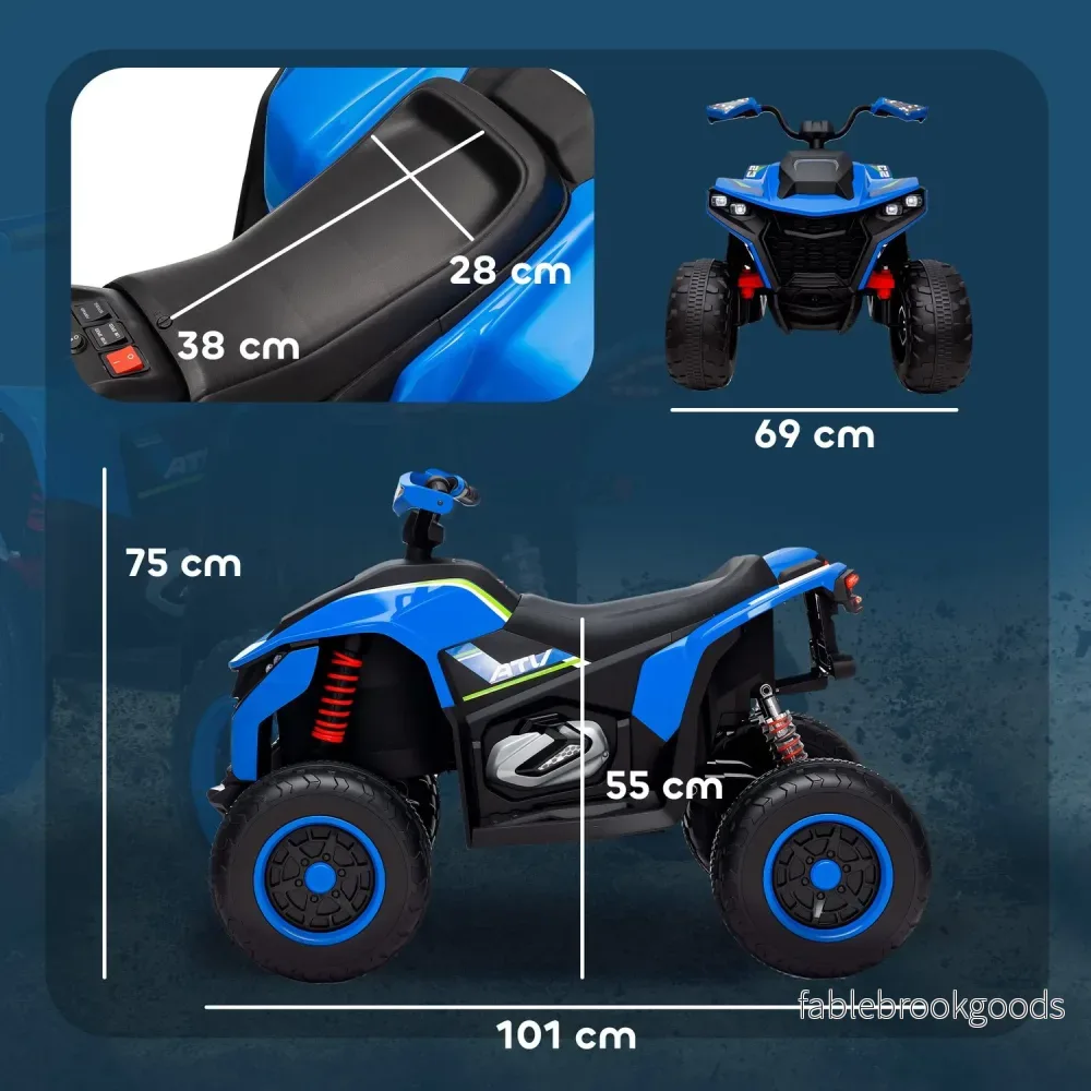 Elektrisk Quad för barn – 12V, LED-lampor, USB och musik - Bild 3