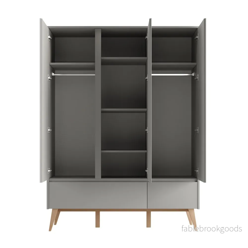 Sara 3-door wardrobe + 2 drawer wardrobe Grey color - Bild 3