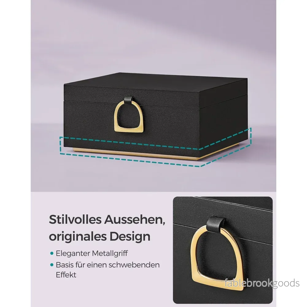 Smyckeskrin – 2 plan med handtag – svart - Bild 3