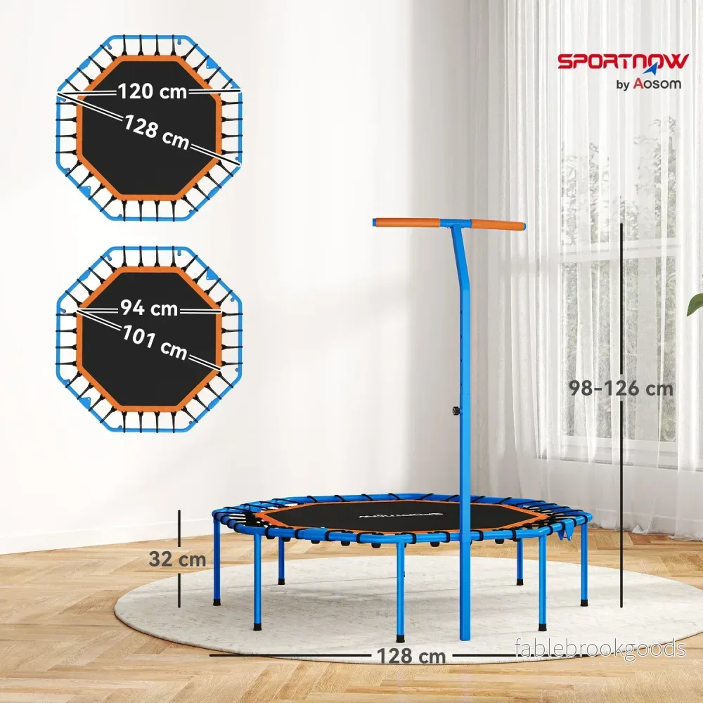 Fitnesstrampolin med justerbart handtag, stål, inomhusbruk - Bild 3