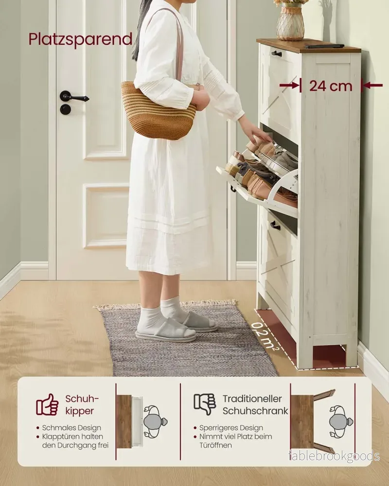 Skoskåp – 3 Ventiler – Trä – Hall eller Entré - Bild 3