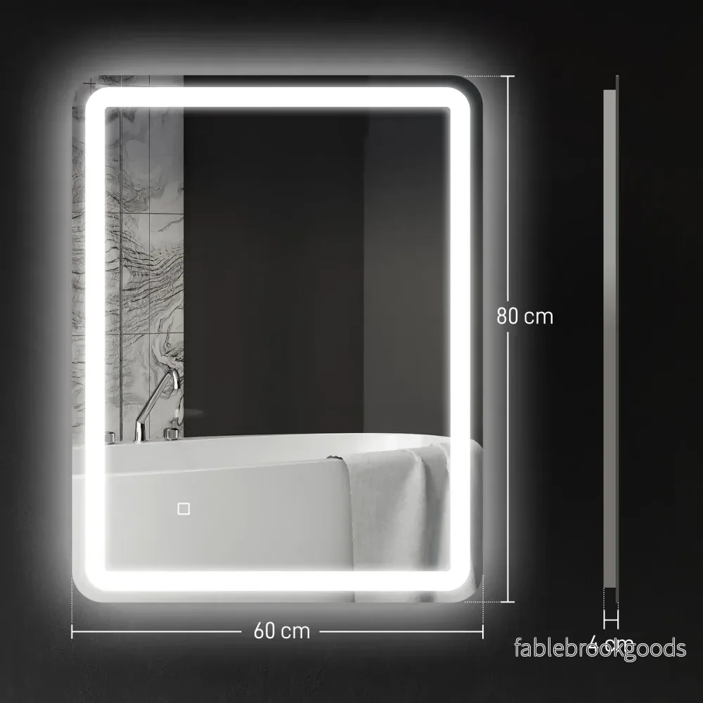 Badrumsspegel, LED, Anti-Imma, Touch Control, 60x80 cm - Bild 3
