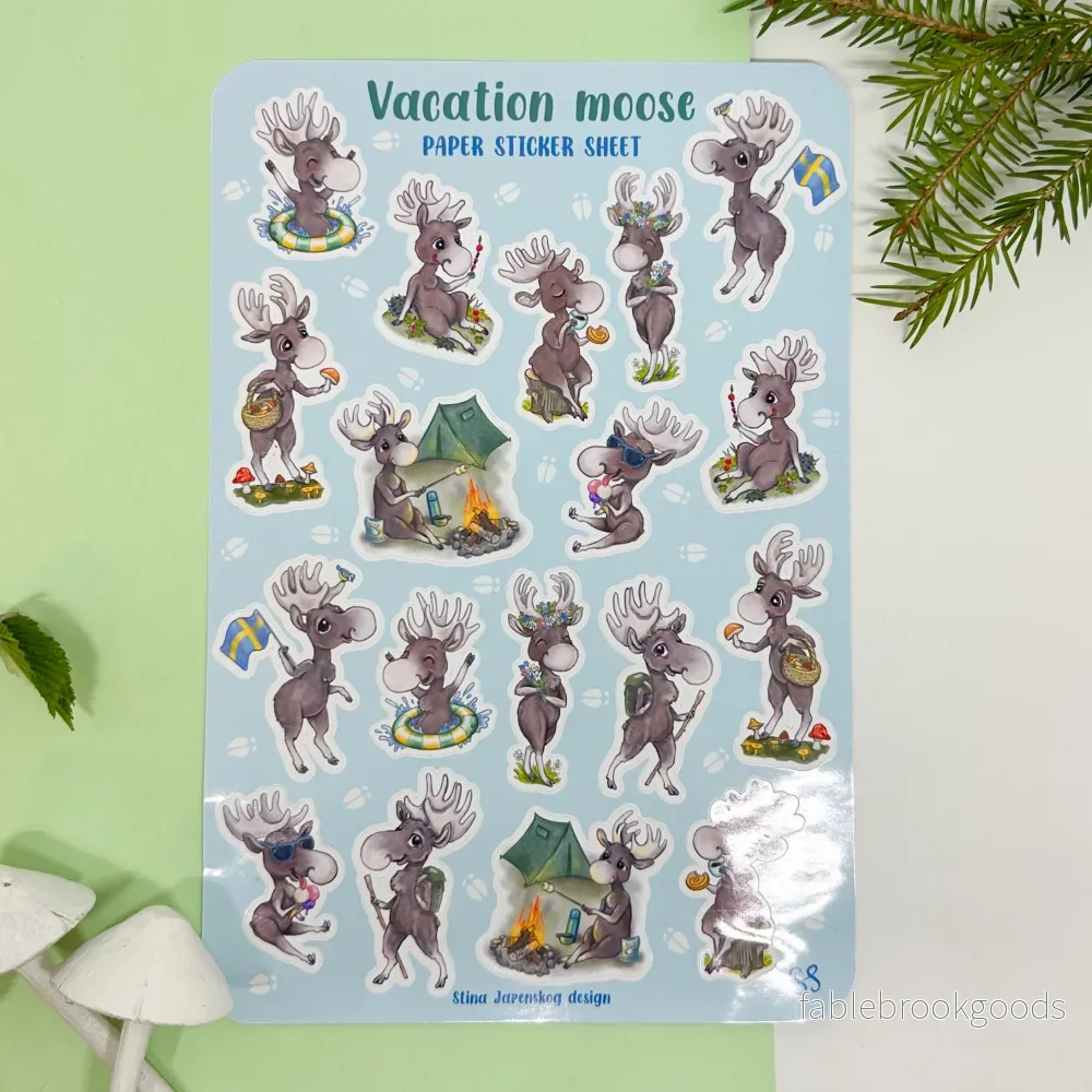 Klistermärkesark -Vacation moose (Älgar) - Bild 2