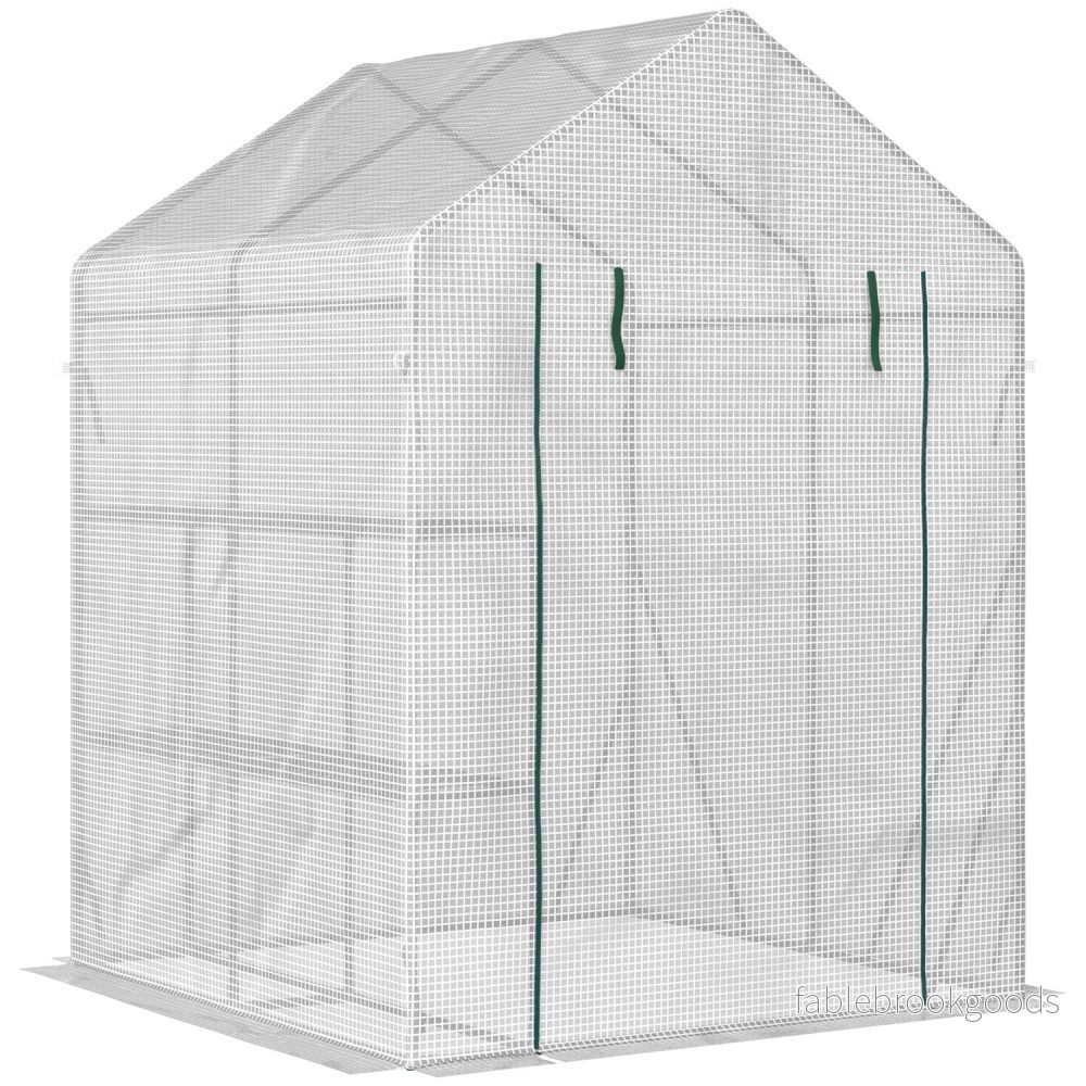 Walk-In tomatväxthus, 4 hyllor, stålstomme, 143x143x195 cm Walk-In tomatväxthus, 4 hyllor, stålstomme, 143x143x195 cm