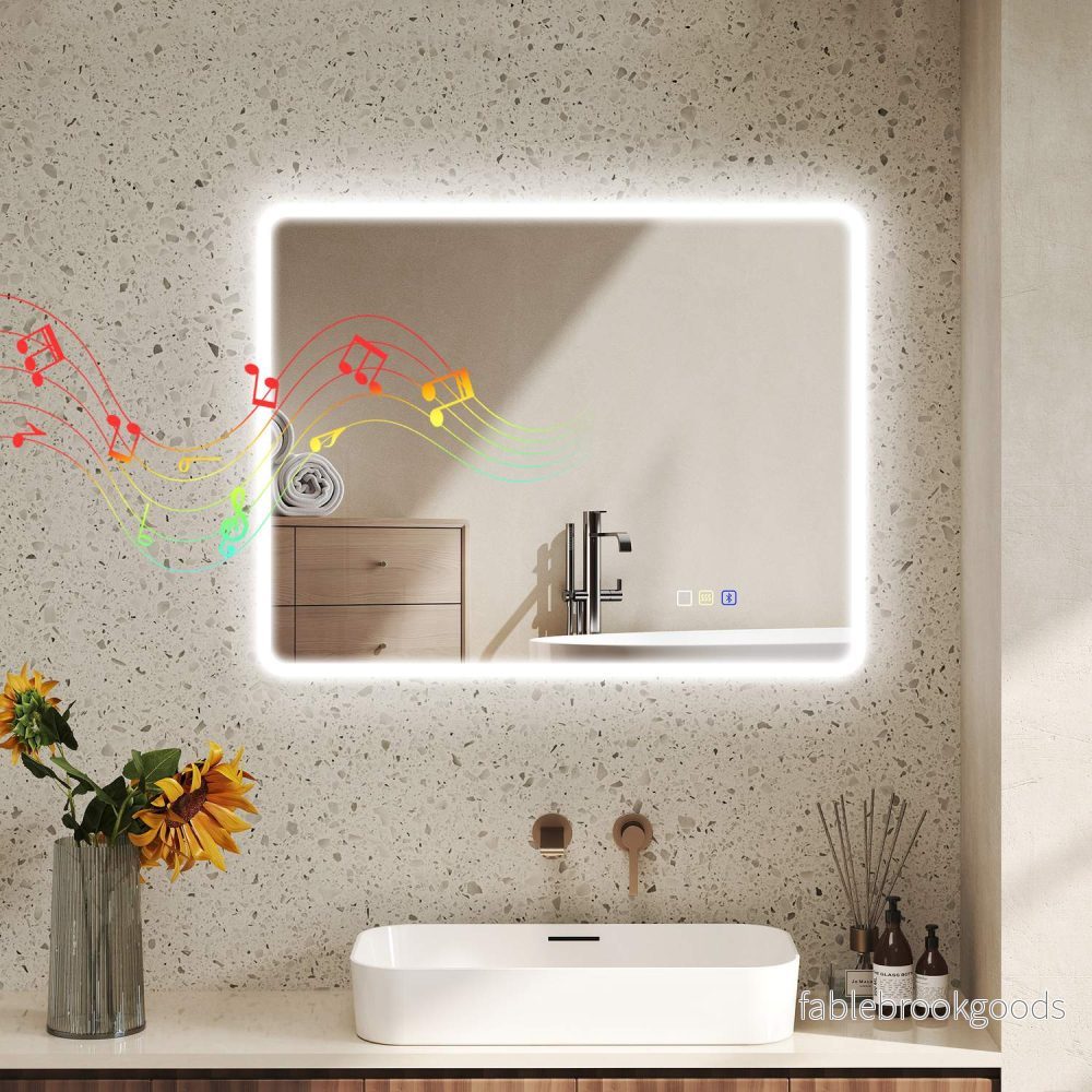 LED-badrumsspegel med Bluetooth, 70x90 cm, pekskärm - Bild 2