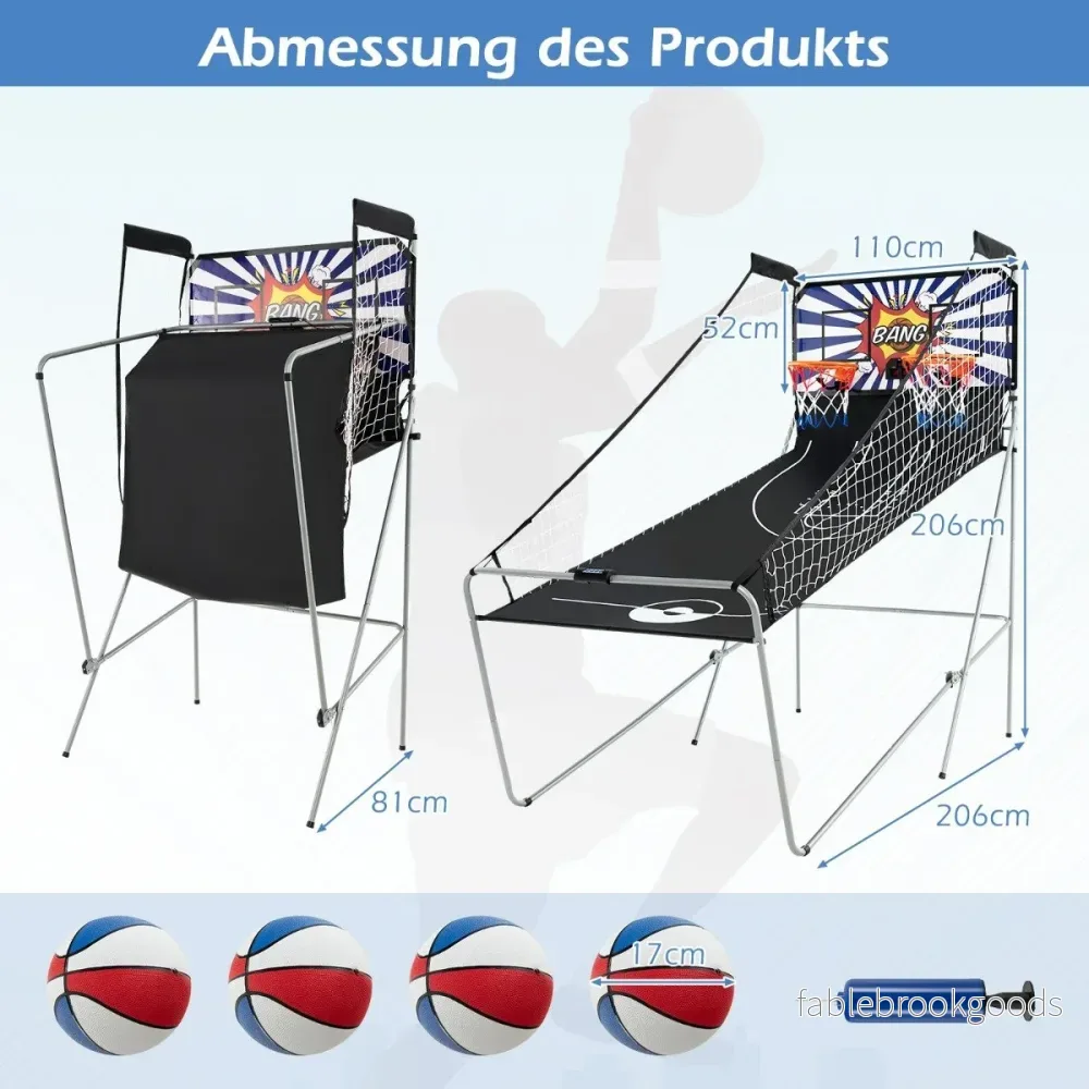 i – Basketautomat Fällbar Elektrisk Basketställning Skjutmaskin – 8 1 – Vit - Bild 2