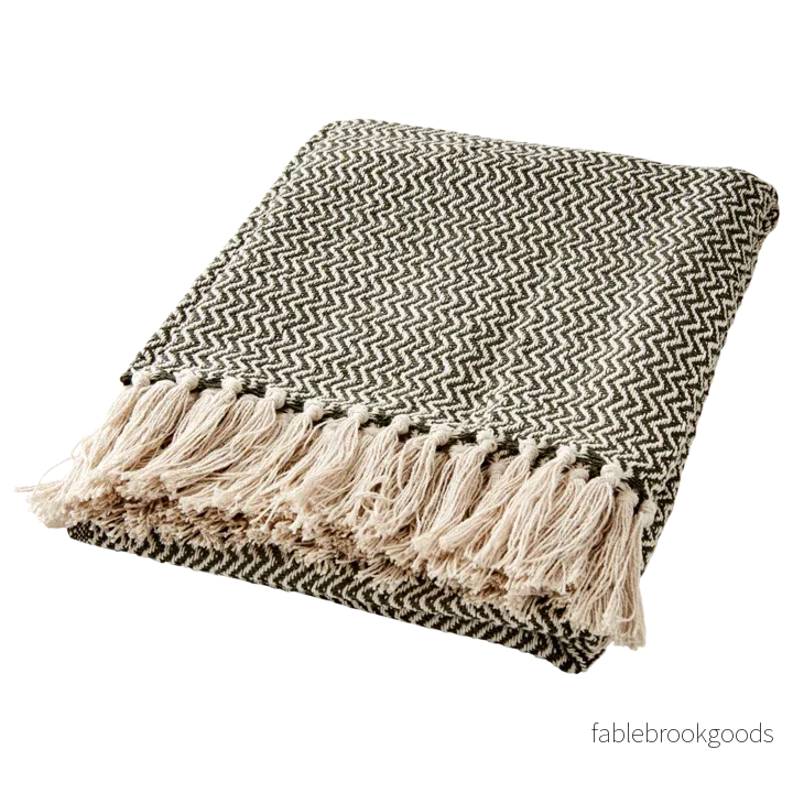 Anna – Filt Olivgrön / Elfenben Anna – Filt Olivgrön / Elfenben