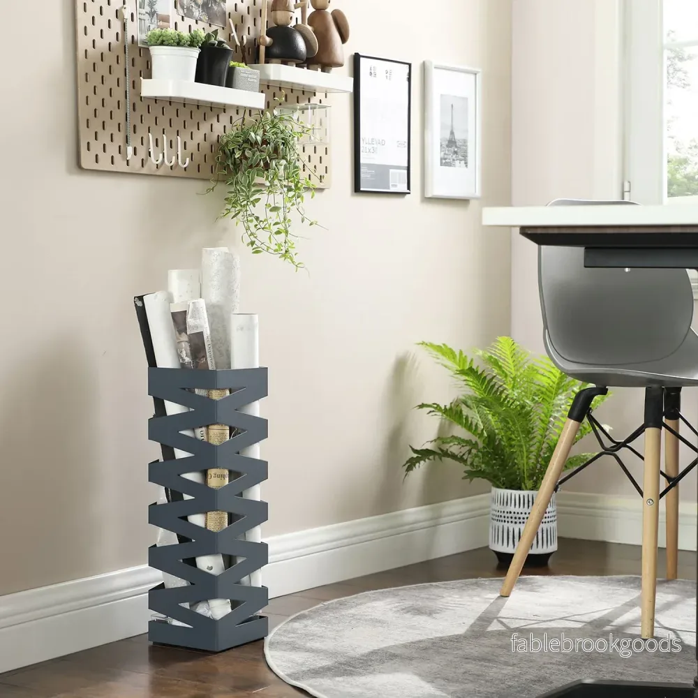 Paraplystativ – fyrkantig design – metall – antracit - Bild 3