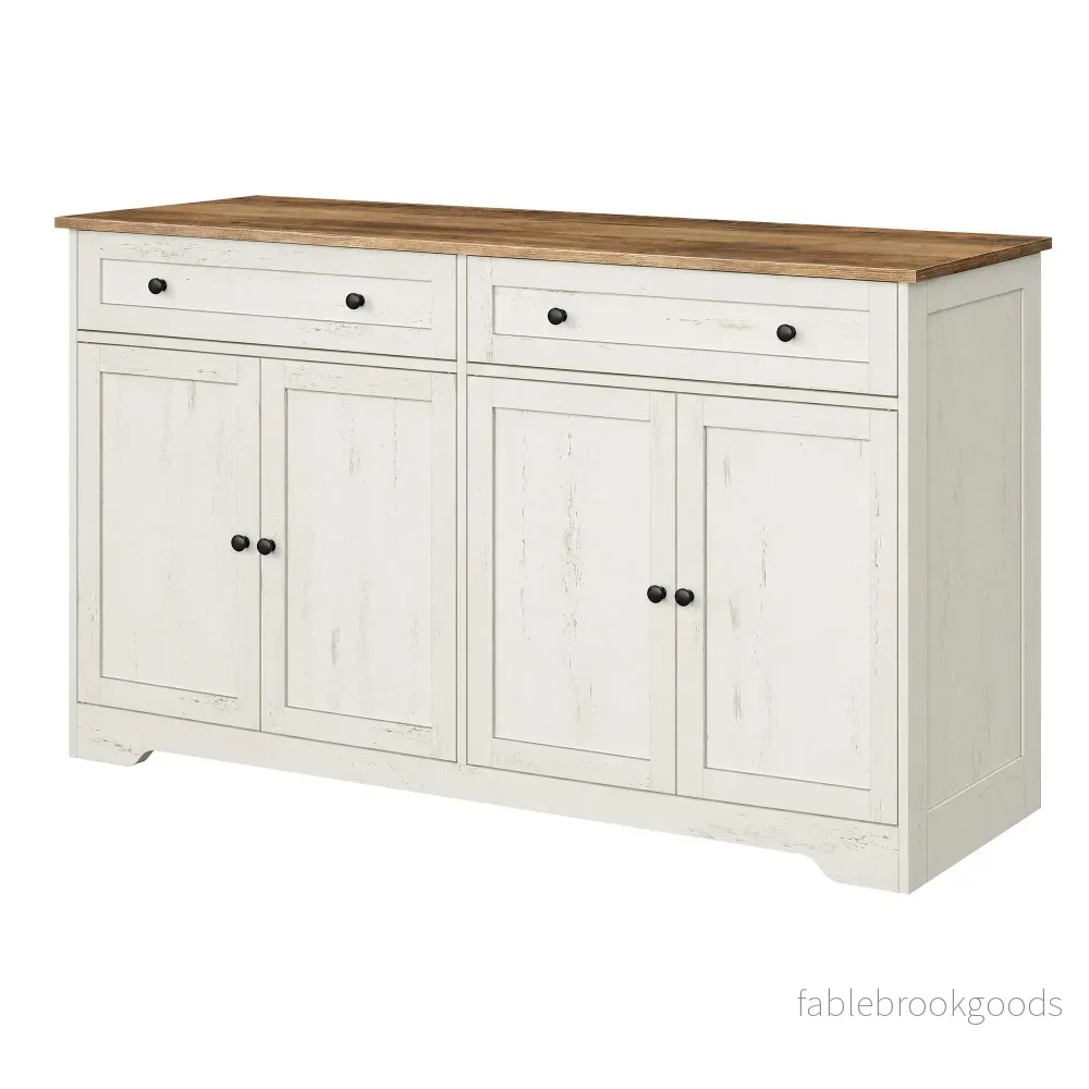 Keukenkast – 140 cm Breed – 2 Lades – 4 Deuren – Wit Keukenkast – 140 cm Breed – 2 Lades – 4 Deuren – Wit