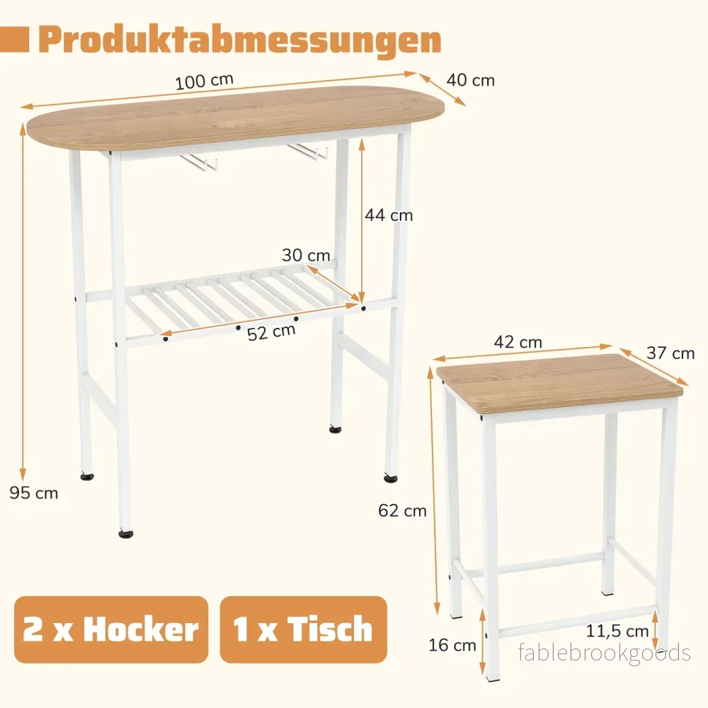 Bartabell – med barstolar set för personer, hållare vinglas och flaskor, – 2 . – Natur - Bild 2