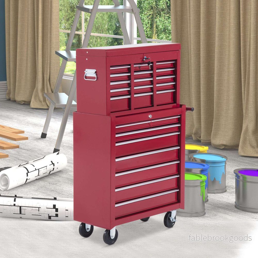 Metal Tool Trolley – Röd mobil verkstadsförvaring - Bild 2