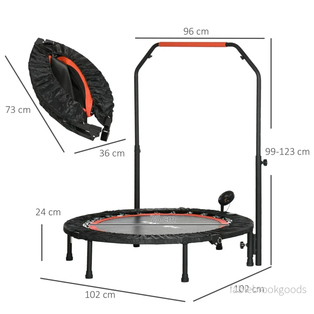 Fitness Mini studsmatta, 102 cm, justerbart handtag, 100 kg kapacitet - Bild 3