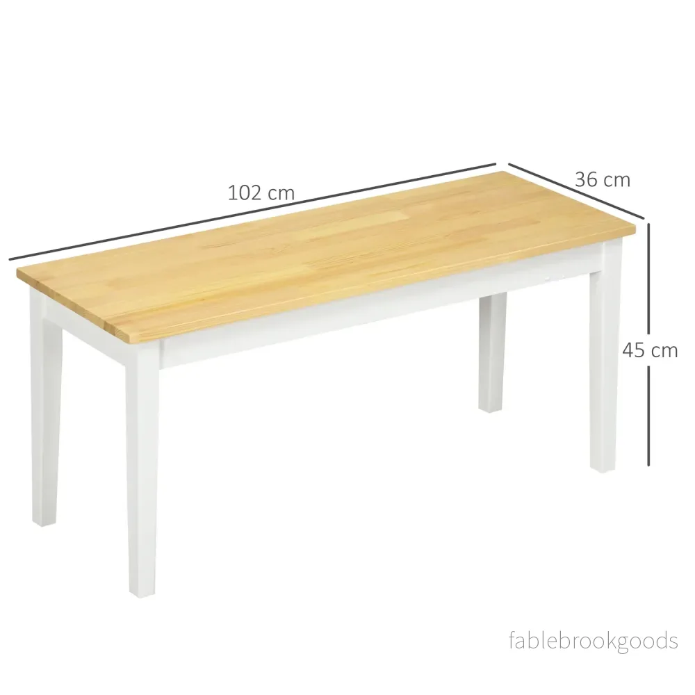White Pine Wood 2-sits matsalsbänk, 220 kg kapacitet, 102x36x45 cm - Bild 3