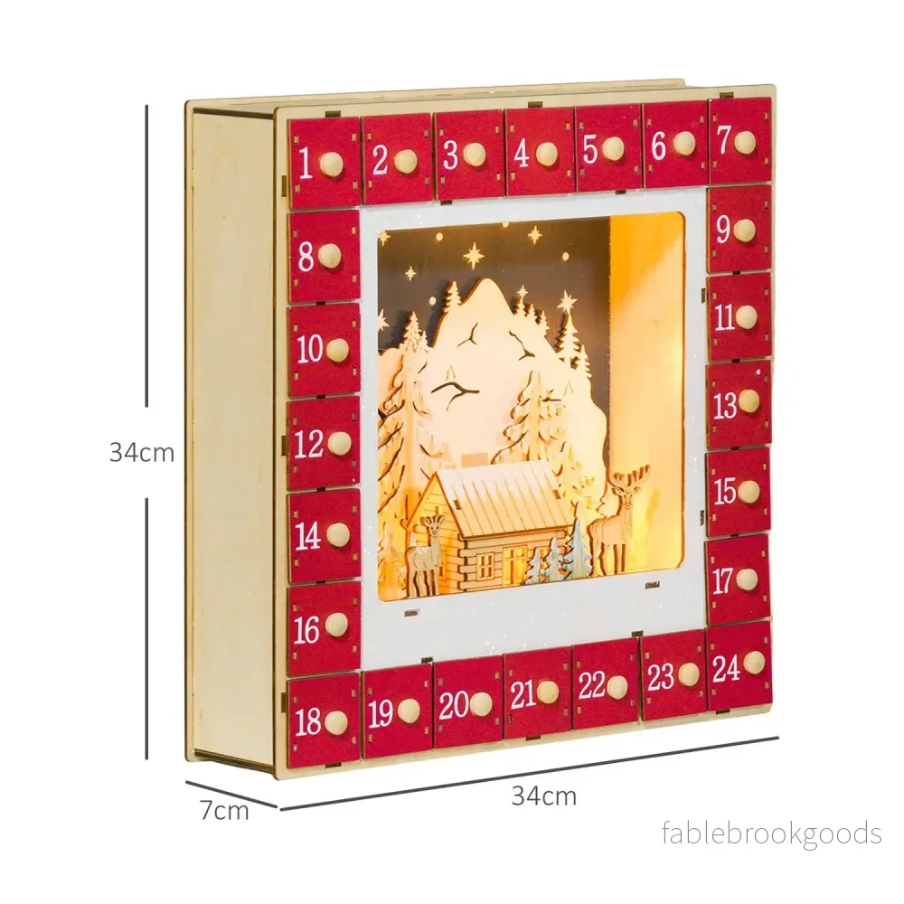 Juladventskalender med LED-ljus, 24 gör-det-själv-fack - Bild 3