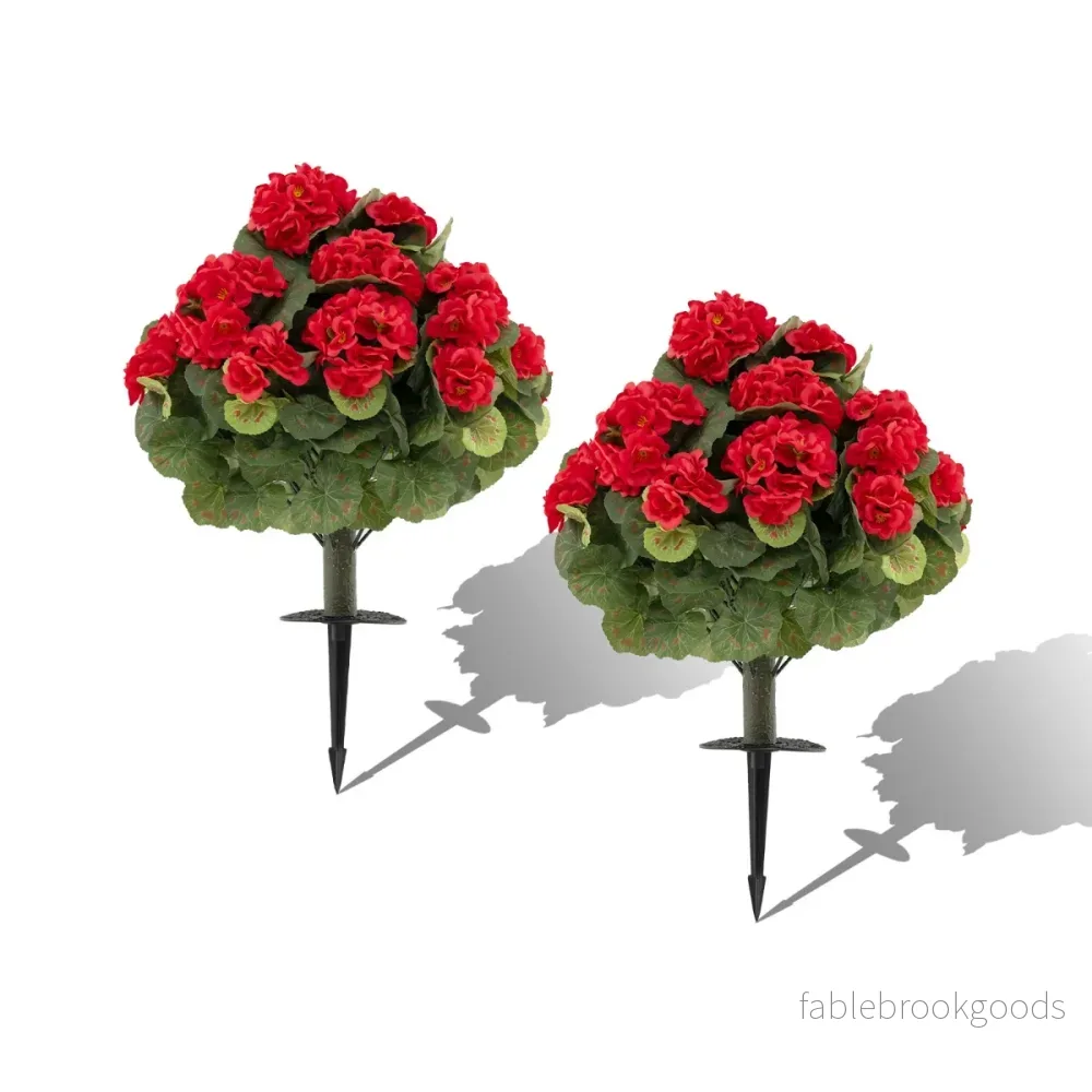 Delnings – Konstgjorda Pelargoner Med PE Stam Och Silkblommor – 2 – Rosa