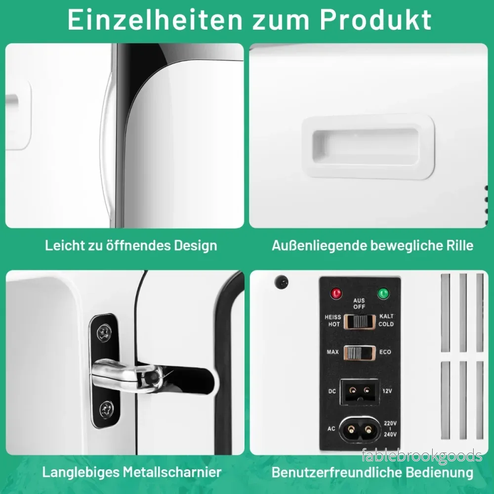 Minikyl – i Kyl och värmefunktion Bärbar frys + Energiklass E – 15 L 2 1 27 x 33 x 38 cm – Svart och vit - Bild 3