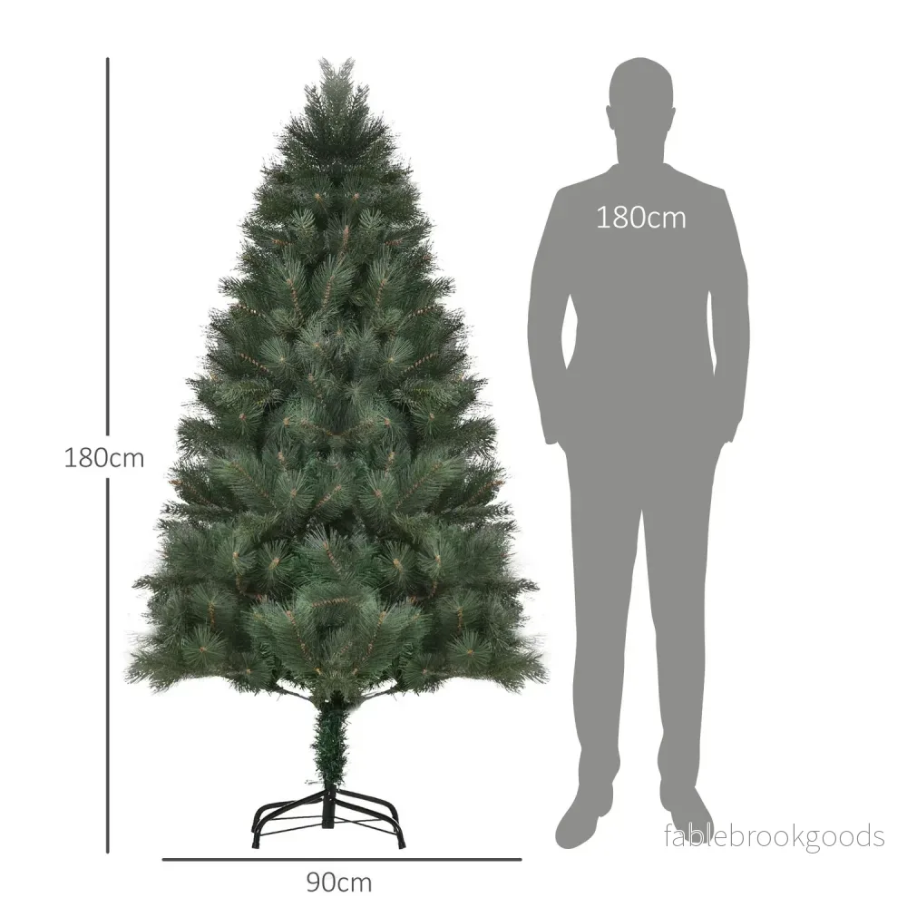 Konstgjord julgran, 180cm, realistisk grön med stativ - Bild 3