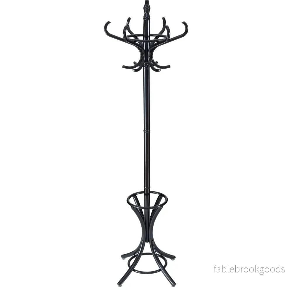 Klädställ – jackställ med paraplyställ klädkrokar – 12 – Svart - Bild 3