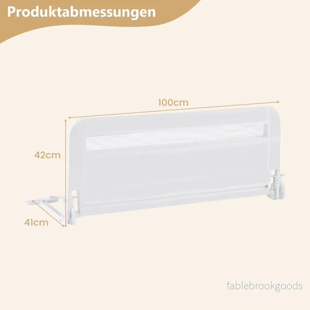 Sänggaller – för småbarn fällbar med avtagbart och tvättbart överdrag – 100 cm – Vit - Bild 2