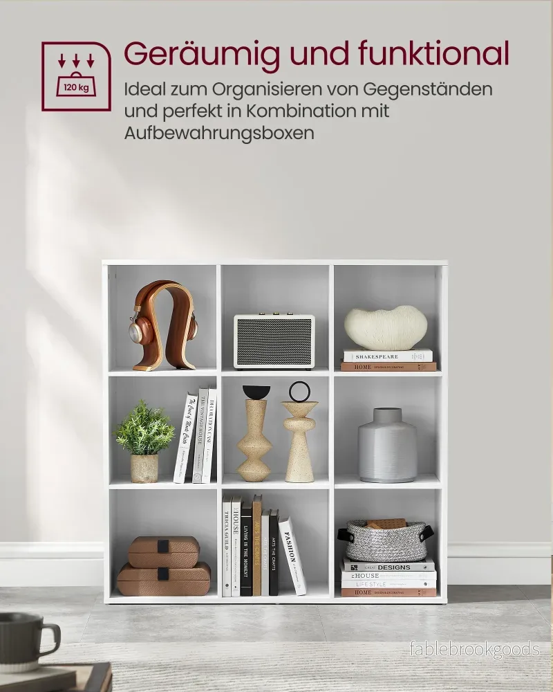 Boekenkast - 9 Vakken - Kubusplank - Vrijstaand - Wit - Bild 3