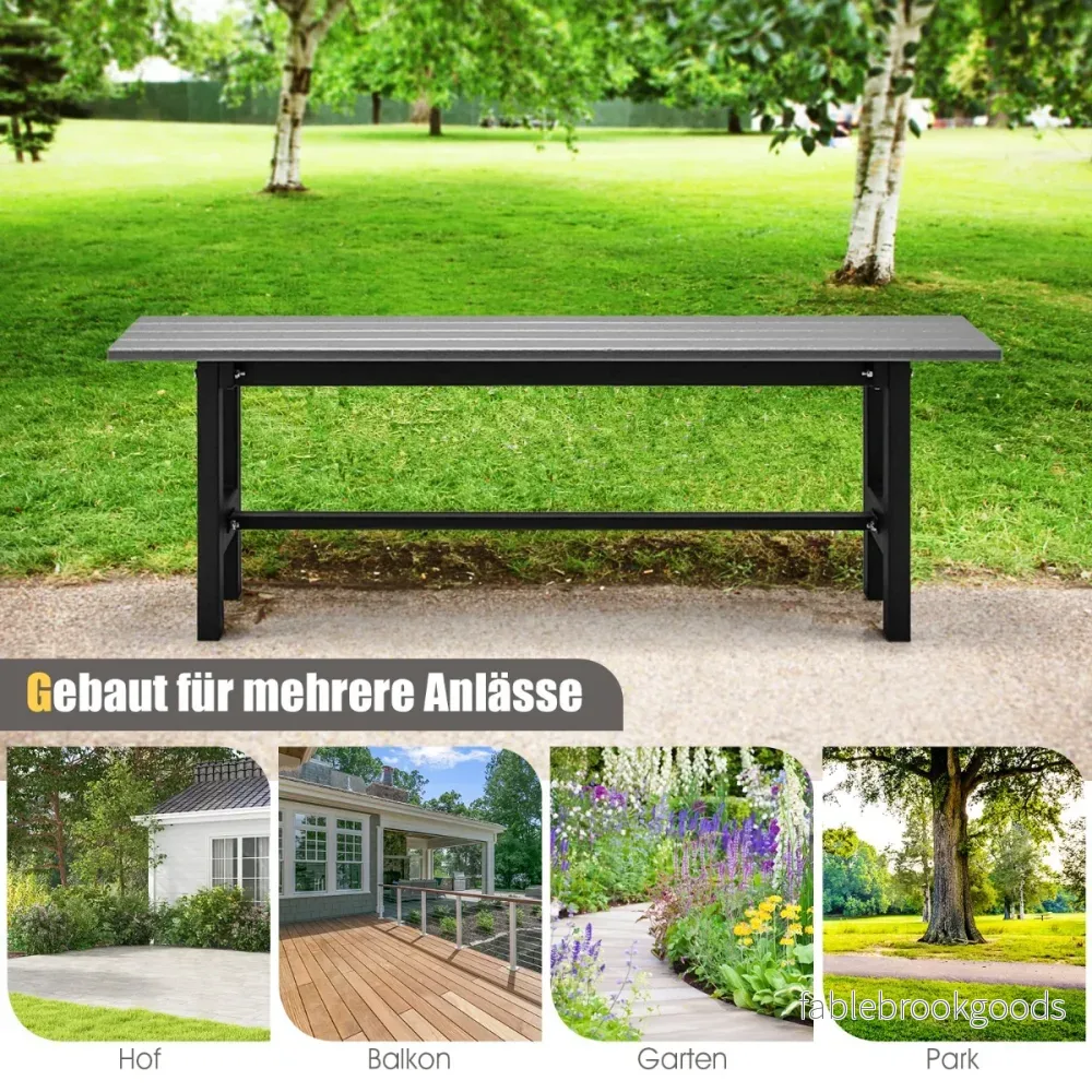 Trädgårdsbänk – för personer med lamellsäte upp till lastkapacitet – 2 300 kg 120 x 36 x 40,5 cm – Grå - Bild 3