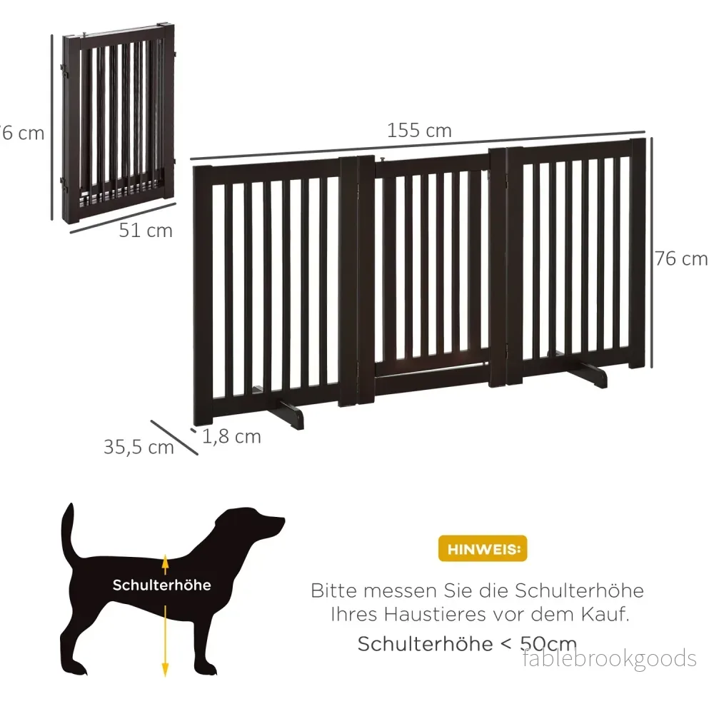 Justerbar hundport i trä, fristående och hopfällbar - Bild 3