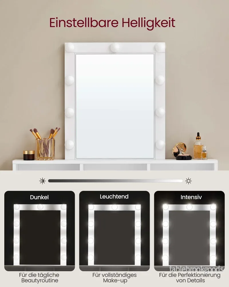 Sminkbord med modern vit LED-belysning - Bild 3