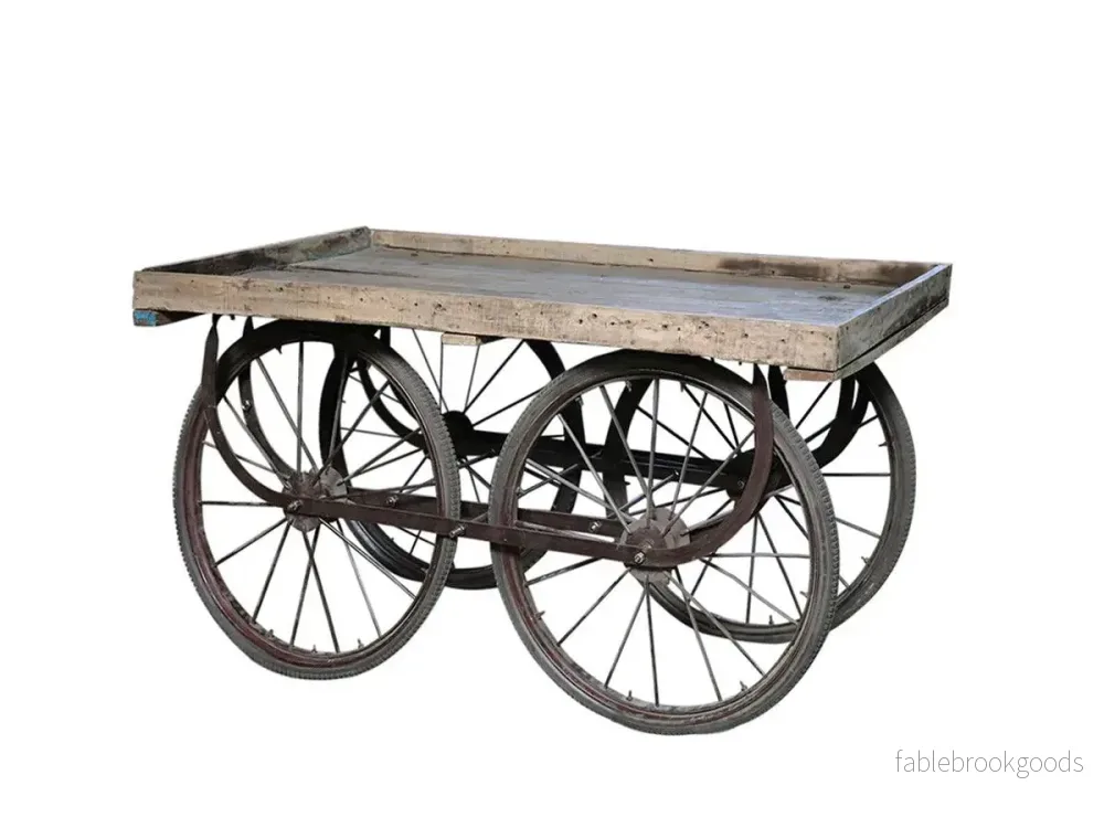 Rustik vagn i återvunnet trä 144cm - Bild 3