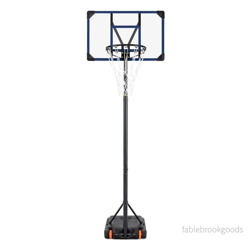 Höjjusterbart – basketställ Utomhus basketkorg med hjul och stativ Basketutrustning – Svart