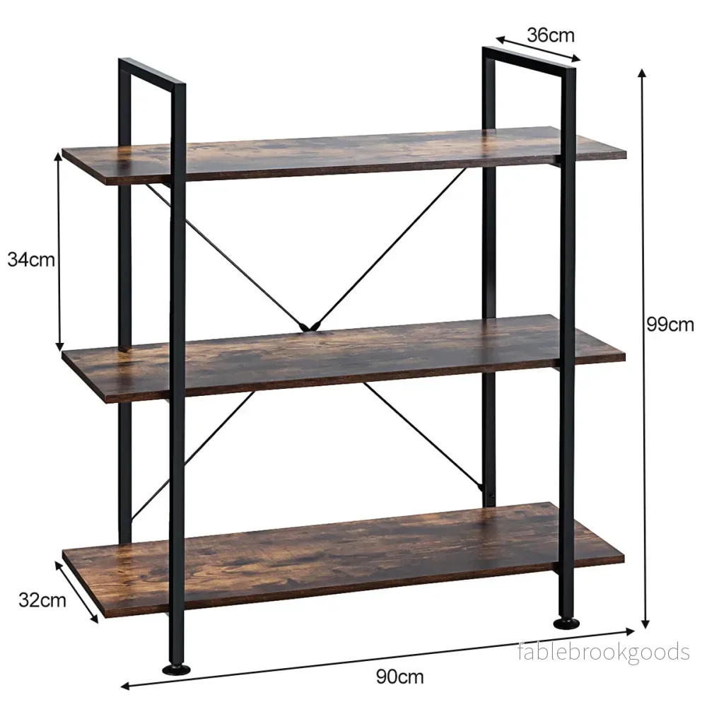 Hyllplan – för växt och blomsterställ i tre nivåer med metallram Multifunktionsdisplaystativ tippskydd – Rustik brun - Bild 2