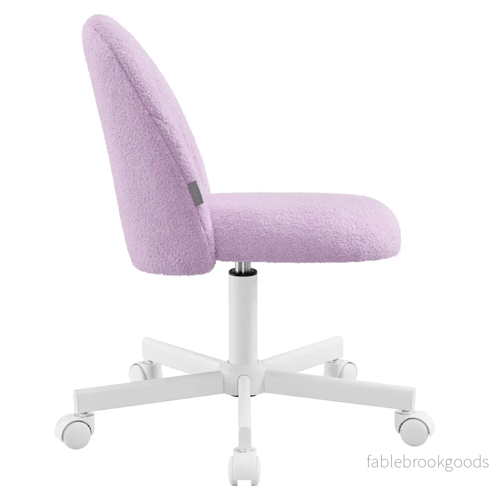 Kaptafelstoel - Draaibaar - In Hoogte Verstelbaar - Teddyfleece - Paars - Bild 2
