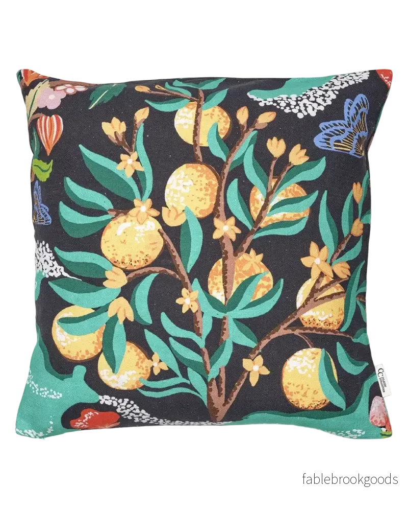 Kuddfodral Botanical Orange Svart Kuddfodral Botanical Orange Svart