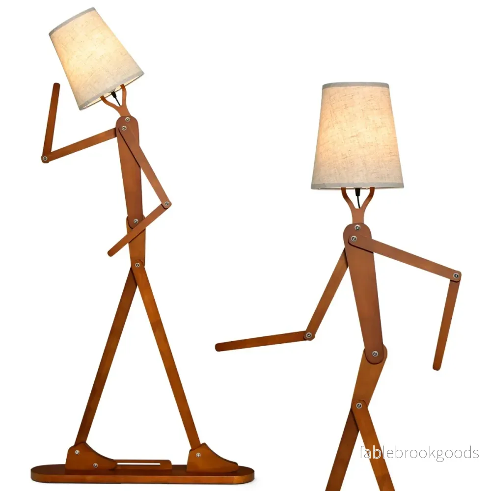 Hög – golvlampa i trä Dekorativ humanoid hörnlampa – 160 cm - Bild 2