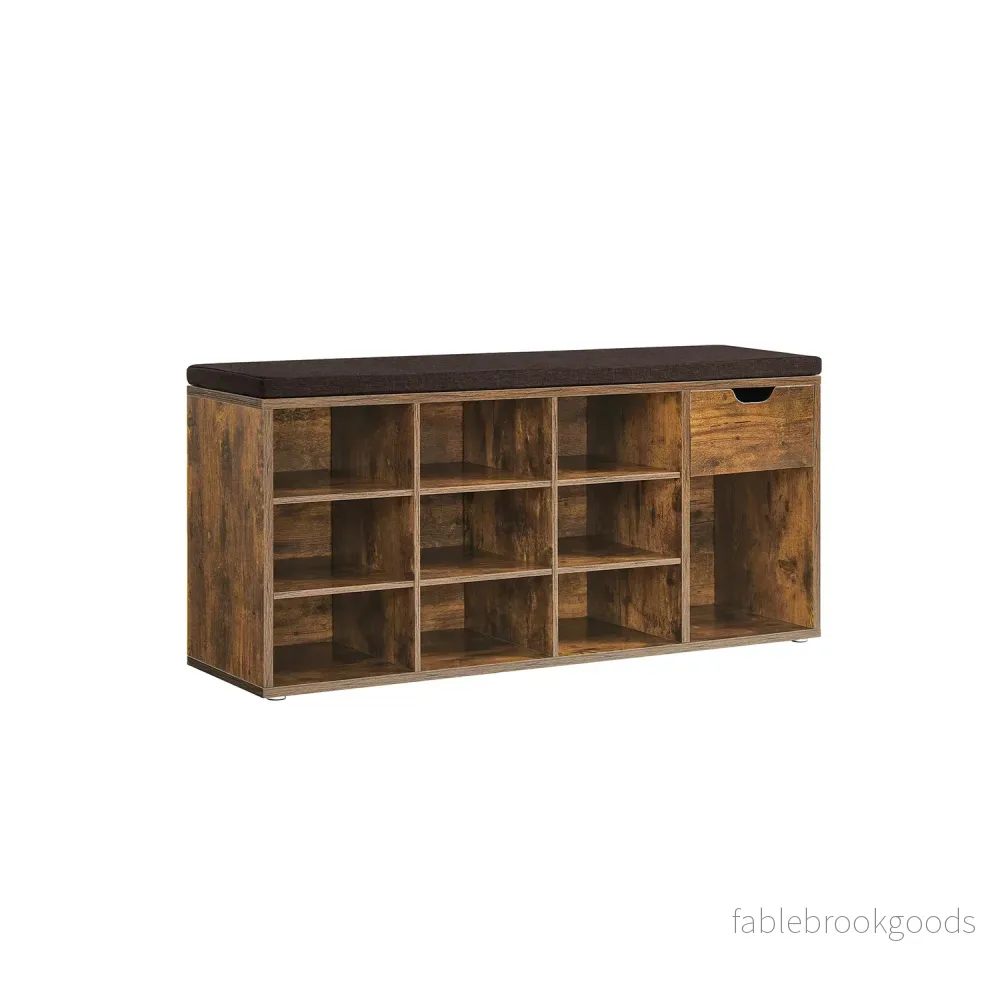 Skobänk – med låda – vintagebrun Skobänk – med låda – vintagebrun