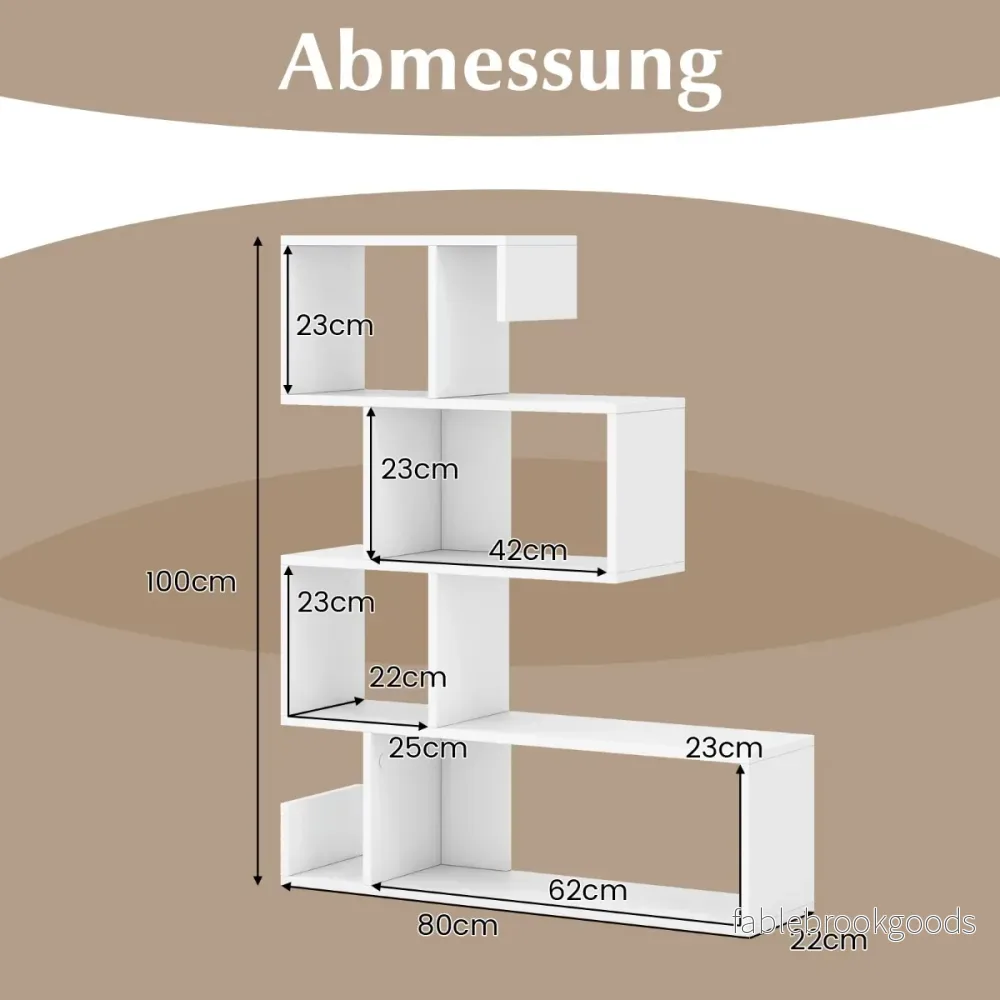 vånings – bokhylla Geometrisk förvaringshylla med öppna fack – 5 80 x 22 x 100 cm – Vit - Bild 2