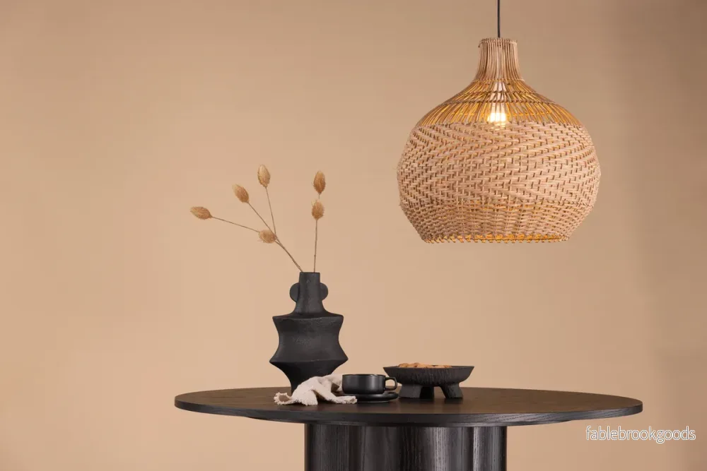Bastia Taklampa Natur Ø50 cm – Rotting Pendellampa E27 | Venture Home