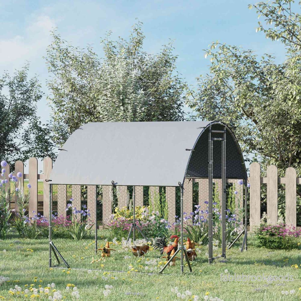 Stålhönshus med UV-skydd – 4-6 kycklingar, 280x190x197 cm - Bild 2