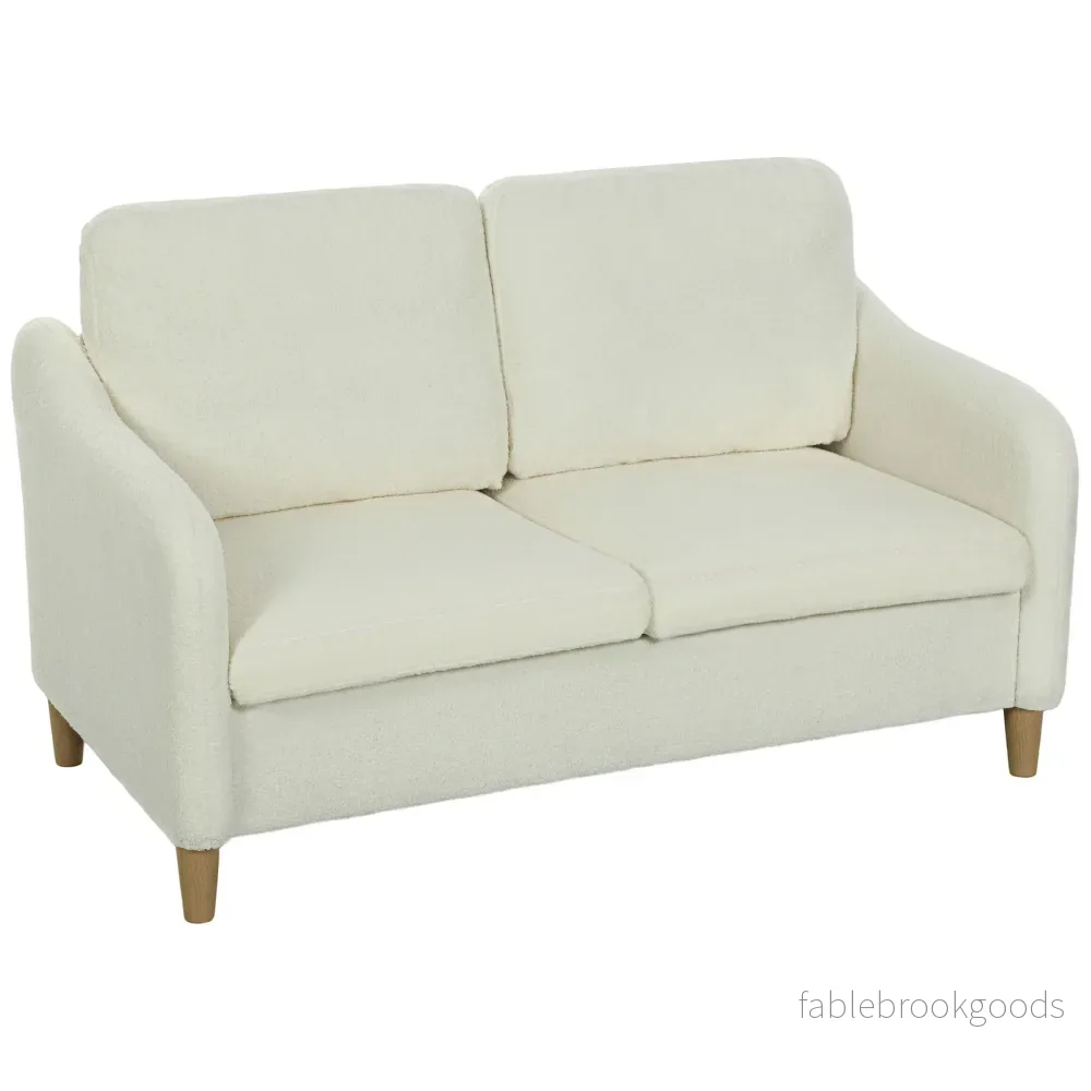 2-sitssoffa, sherpafleece, 137 cm, krämvit