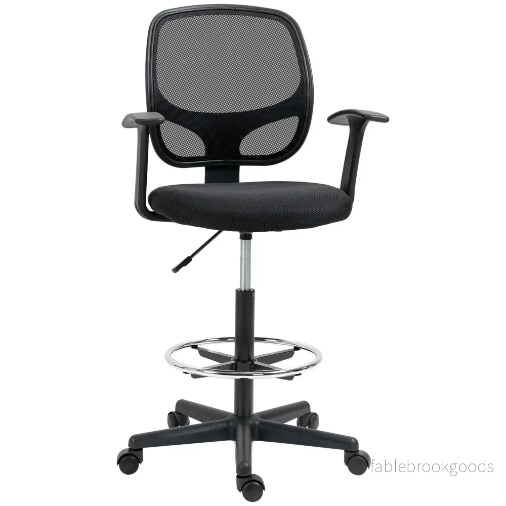 Ergonomisk vridbar kontorsstol med justerbar fotring Ergonomisk vridbar kontorsstol med justerbar fotring