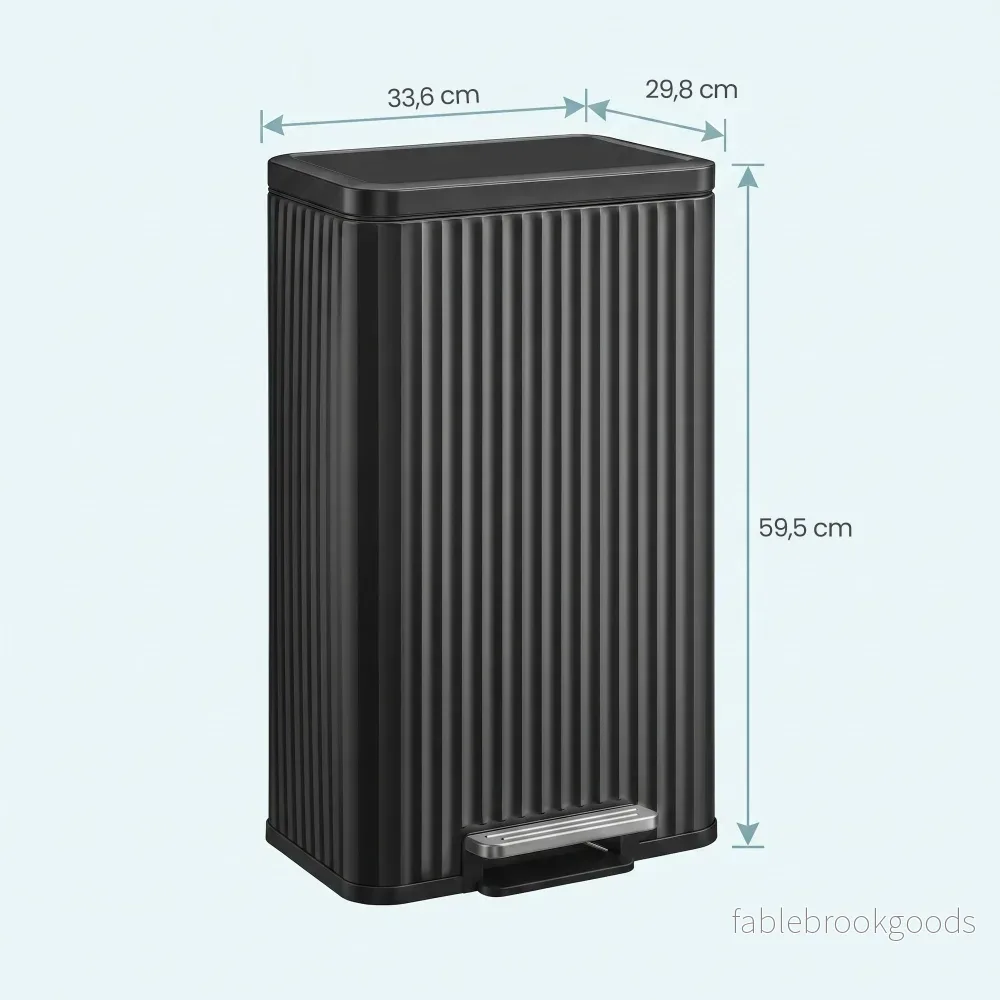 Pedaalemmer - Met Softclose-deksel en Uitneembare Binnenemmer - Zwart - 33,6 x 29,8 x 59,5 cm - Bild 3