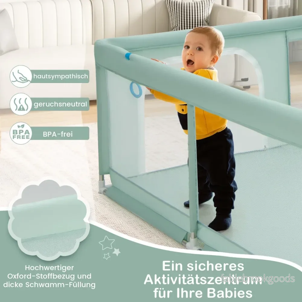 Babylekhage – med havskulor och handtag dörrlekhage Crawling Gate – 50 4 200 x 180 cm – Grön - Bild 3