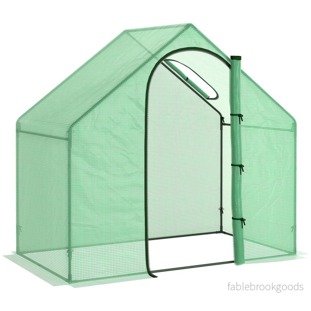 Tomatväxthus kall ram med fönster, dörr – stål, PVC, 180x100x168 cm