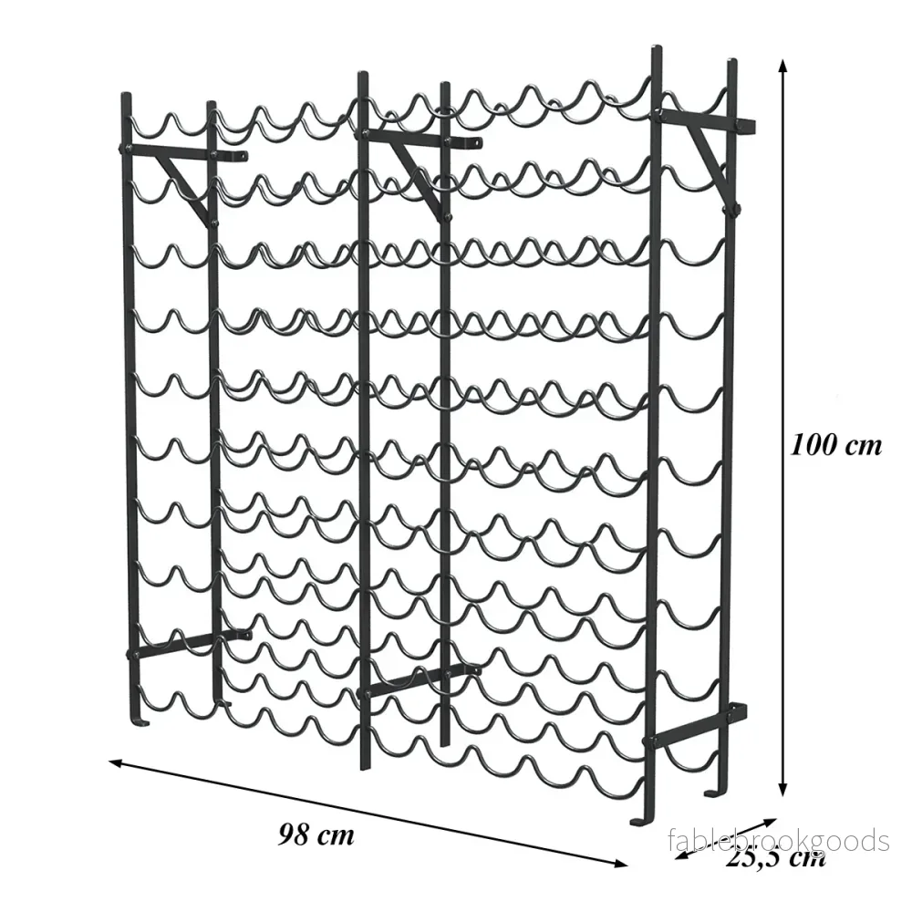 vånings – metallvinhylla för flaskor, flasthylla med bärförmåga, vinställare – 10 100 150 kg – Svart - Bild 2