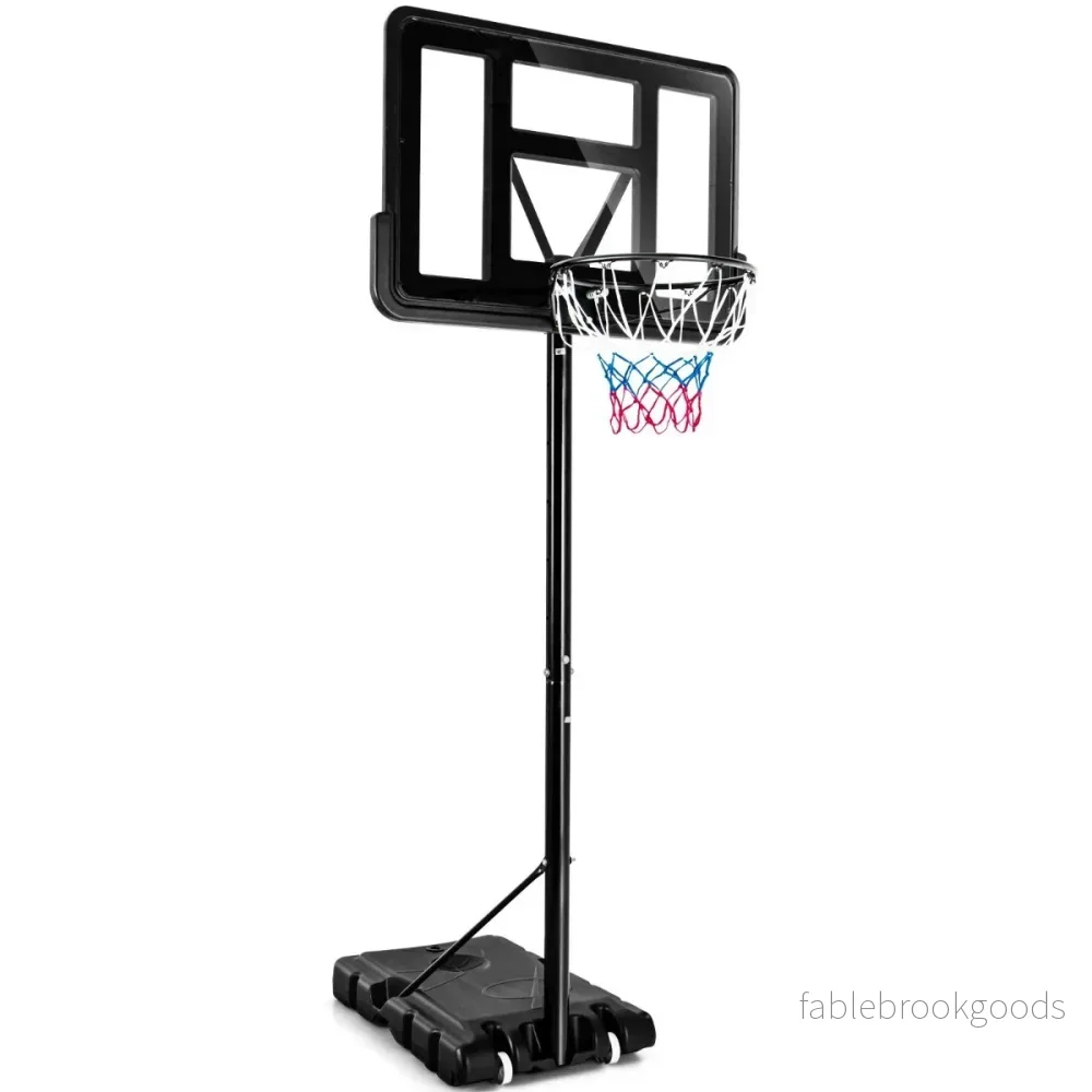 Basketställ – med nät och hjul Höjdjusterbar – 130-305 cm 2 – Svart