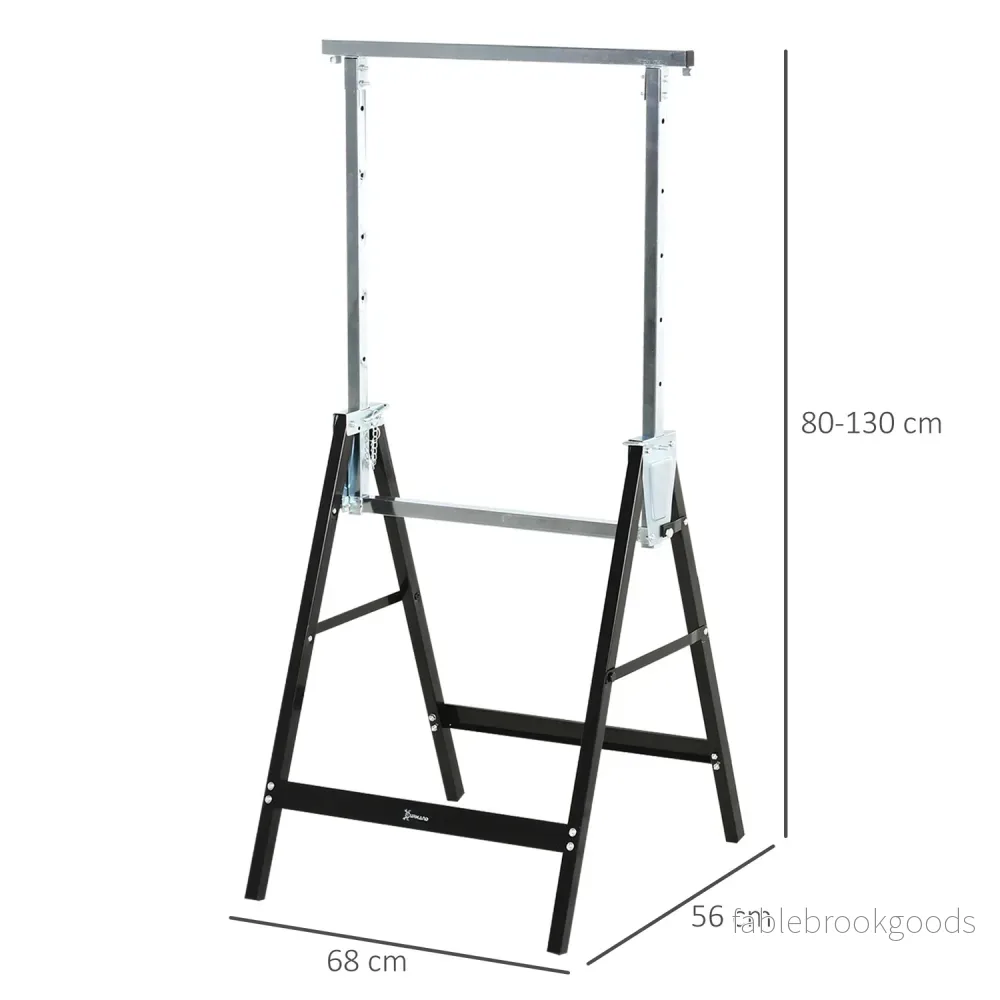 Justerbar svart metallsåg, hopfällbar, stödjer 200 kg - Bild 3