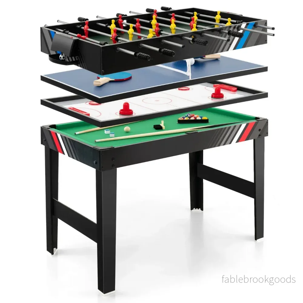 i – Multigame Bord med Fotboll och Biljard Air Hockey Arkadspelset – 4 1 – Svart