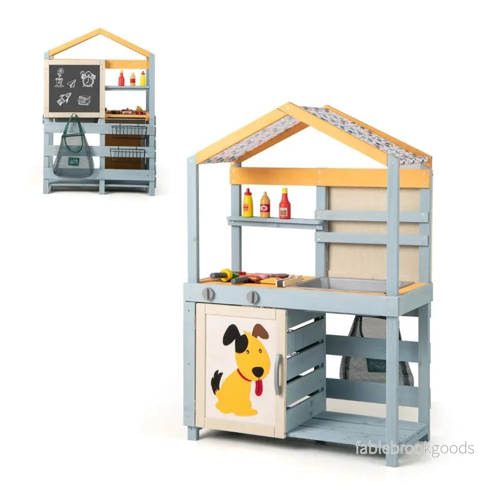 I – Lerkök Barn utomhus Trä med väska och korgar Flerfärgad – 2 1 75 x 34 x 111 cm – Färgglad